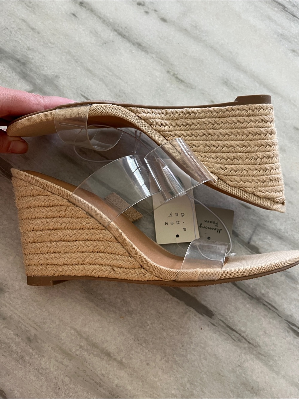 A New Day Ansel Transparent Strap Wedge Sandal in Natural - Picture 4 of 6